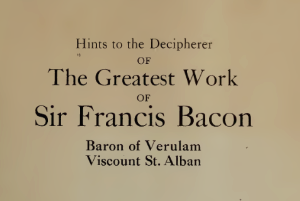 Hints/Lessons in The Greatest Work of Sir Francis Bacon